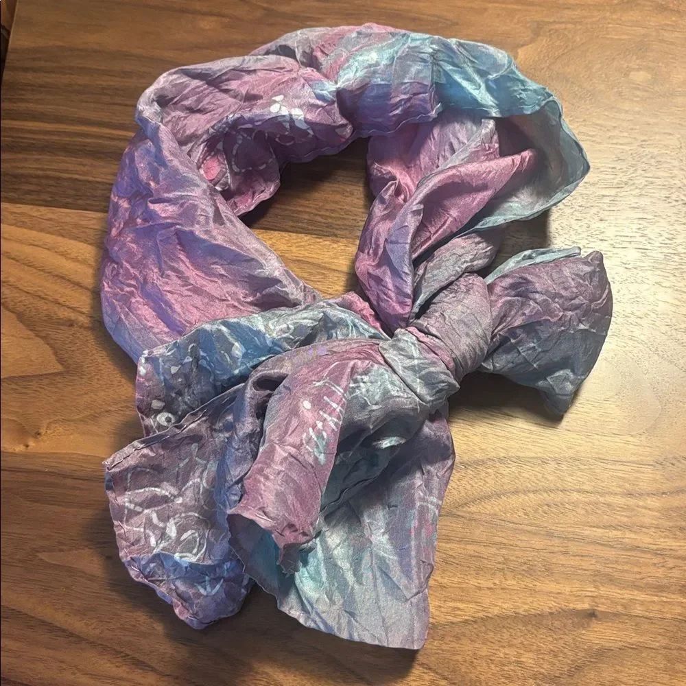 Artist Signed handmade Silk Scarf